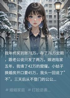 谎称年终奖只有两万后，吸血婆家彻底撕破了脸